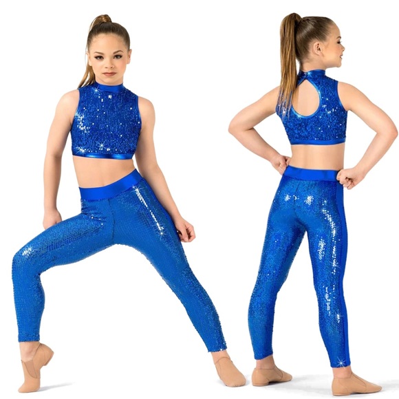 Double Platinum Other - Double Platinum Girls Royal Blue Ankle Length Sequin Leggings. Size I (6/7) NWT